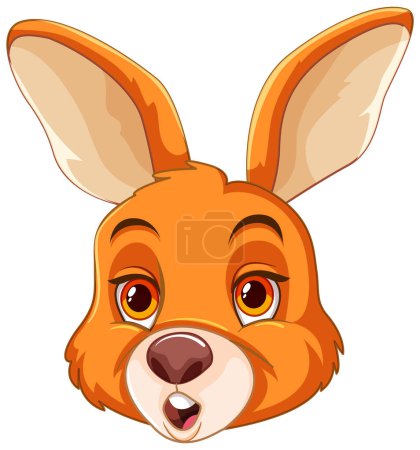 Téléchargez les illustrations : Illustration vectorielle colorée de la tête d'un lapin - en licence libre de droit