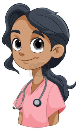Illustration for Vector illustration of a smiling female nurse - Royalty Free Image