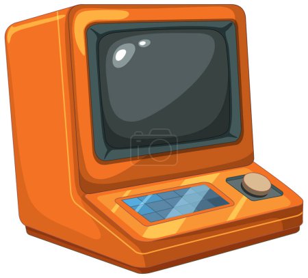 Ilustración de Ilustración vectorial de un ordenador naranja vintage - Imagen libre de derechos