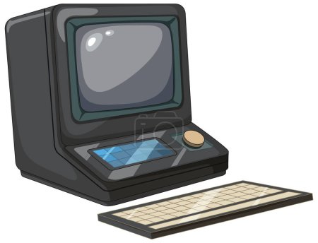 Illustration for Vector graphic of an old-fashioned personal computer - Royalty Free Image
