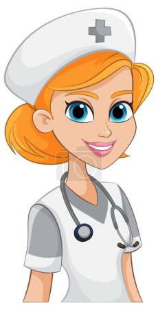 Ilustración vectorial de una enfermera sonriente