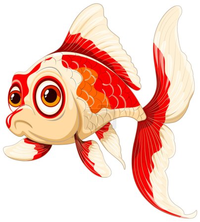 Ilustración de Arte vectorial vibrante de un pez de colores de dibujos animados - Imagen libre de derechos