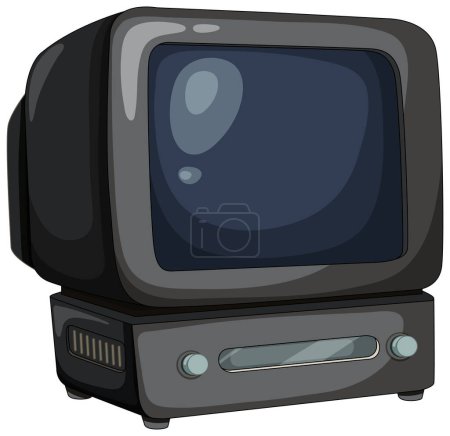 Vintage-Fernseher mit leerem Bildschirm, Vektorgrafik