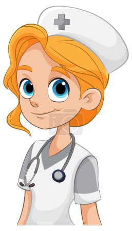 Ilustración de Ilustración vectorial de una enfermera sonriente - Imagen libre de derechos