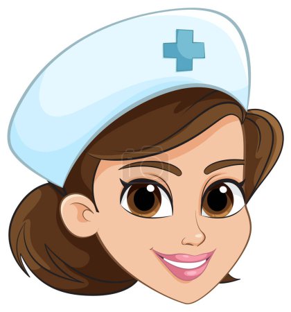 Ilustración de Ilustración vectorial de un personaje de enfermera sonriente - Imagen libre de derechos