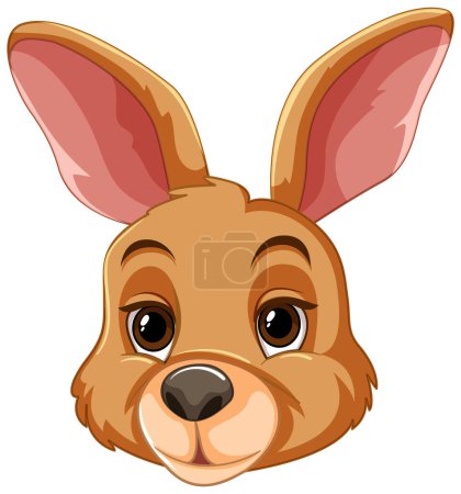 Téléchargez les illustrations : Illustration vectorielle mignonne du visage d'un lapin - en licence libre de droit