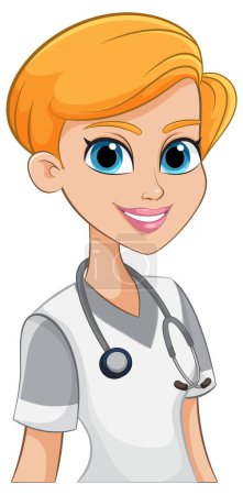 Vektorillustration einer lächelnden Krankenschwester