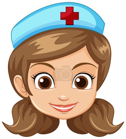 Téléchargez les illustrations : Illustration vectorielle d'une infirmière souriante - en licence libre de droit