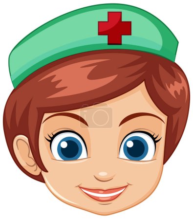 Vector illustration of a smiling female nurse