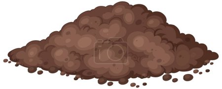 Illustration for Cartoon-style heap of brown soil or dirt - Royalty Free Image