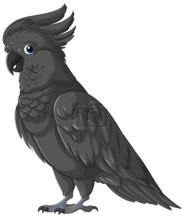 Illustration for Artistic depiction of a grey parrot in profile view. - Royalty Free Image
