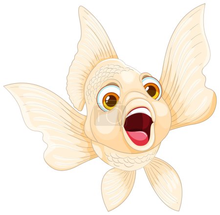 Illustration for Vector illustration of a joyful, smiling goldfish. - Royalty Free Image
