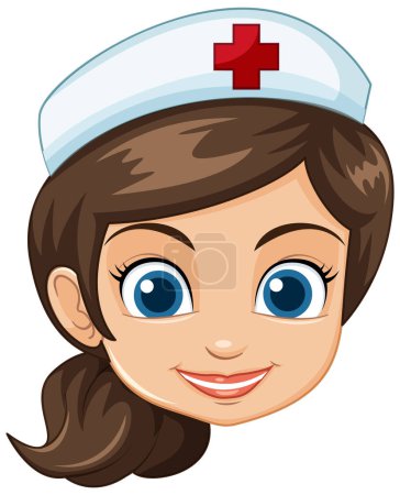 Ilustración de Ilustración vectorial de una enfermera sonriente. - Imagen libre de derechos