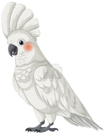 Realistic depiction of a white cockatoo standing.