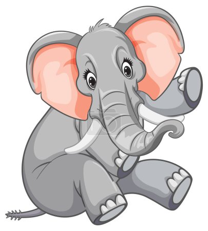 Entzückender grauer Elefant mit großen rosa Ohren