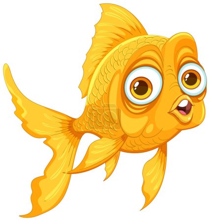 Illustration vectorielle lumineuse et joyeuse d'un poisson rouge