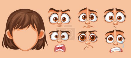 Illustration of different emotional expressions