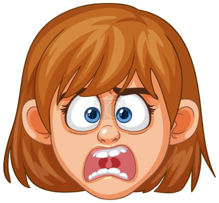 Illustration for Cartoon face showing extreme shock and surprise - Royalty Free Image