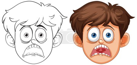 Illustration of a boy with a shocked expression