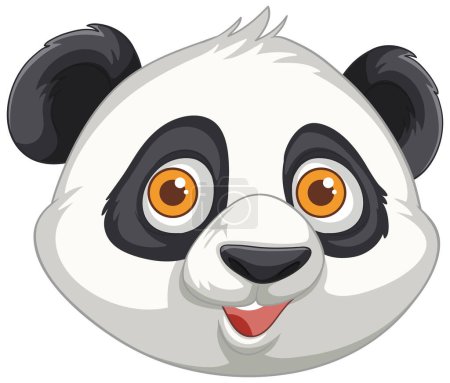 Smiling panda with big, expressive eyes
