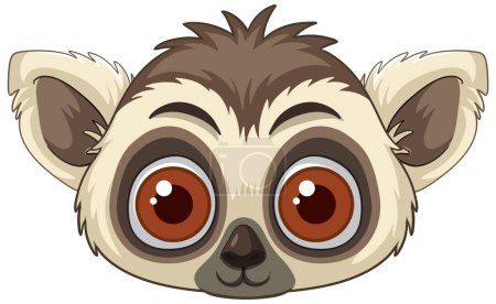 Téléchargez les illustrations : Lémurien adorable aux grands yeux expressifs - en licence libre de droit