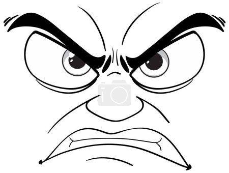 Vector art of an angry face