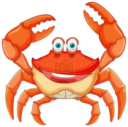 Smiling crab with raised claws