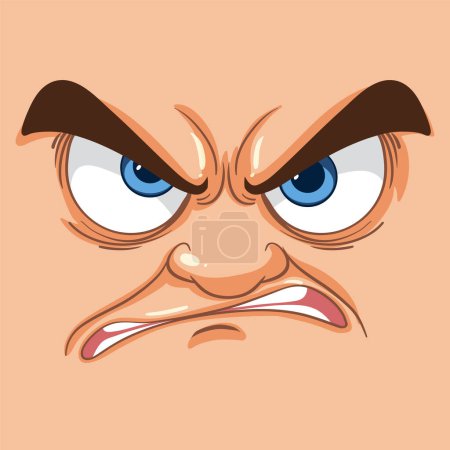 Vector art of an angry face