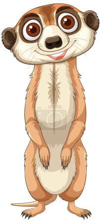 Adorable meerkat standing upright, smiling