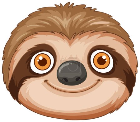 Adorable sloth face with big eyes