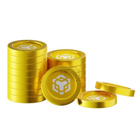 Photo for Binance in 3D crypto coins - Royalty Free Image