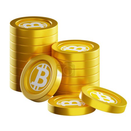 Photo for Bitcoin Gold in 3D crypto coins - Royalty Free Image