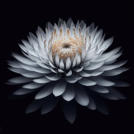 Téléchargez les photos : Fleur de lotus en noir et blanc - en image libre de droit