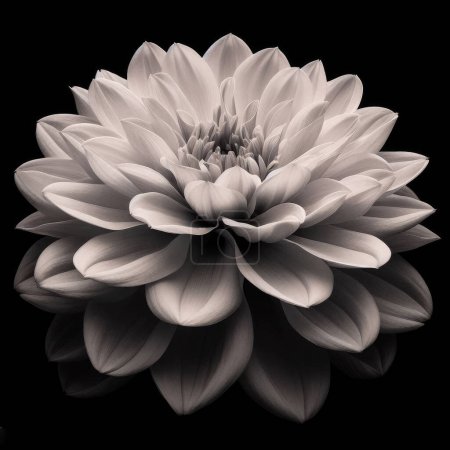 Foto de Primer plano - arriba de la bella dalia blanca floreciente - Imagen libre de derechos