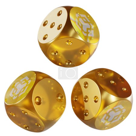 Photo for Dice Binance Coin ,BNB 3D isolated on white - Royalty Free Image