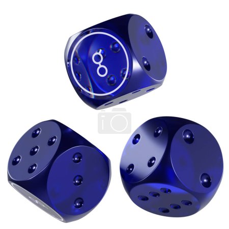 Photo for Dice Golem ,GLM 3D isolated on white - Royalty Free Image