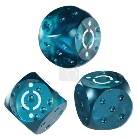 Photo for Dice ICON ,ICX 3D isolated on white - Royalty Free Image