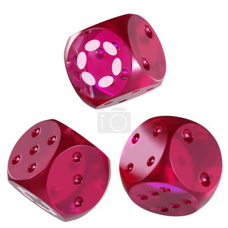 Photo for Dice Polkadot ,DOT 3D isolated on white - Royalty Free Image
