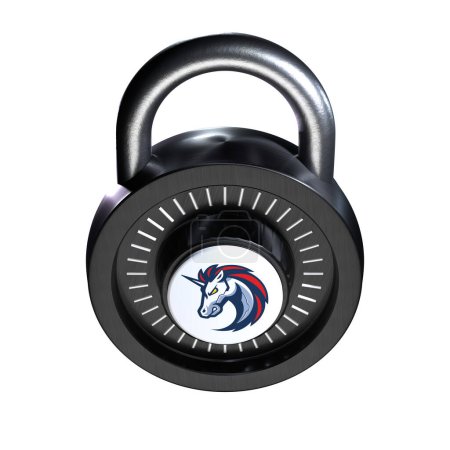 Foto de Crypto Lock 1inch Icono de red sobre fondo blanco - Imagen libre de derechos