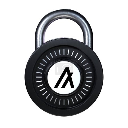 Téléchargez les photos : Crypto Lock icône Algorand sur fond blanc - en image libre de droit