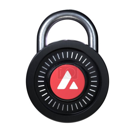 Téléchargez les photos : Crypto Lock icône Avalanche sur fond blanc - en image libre de droit