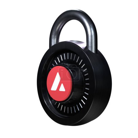 Téléchargez les photos : Crypto Lock icône Avalanche sur fond blanc - en image libre de droit