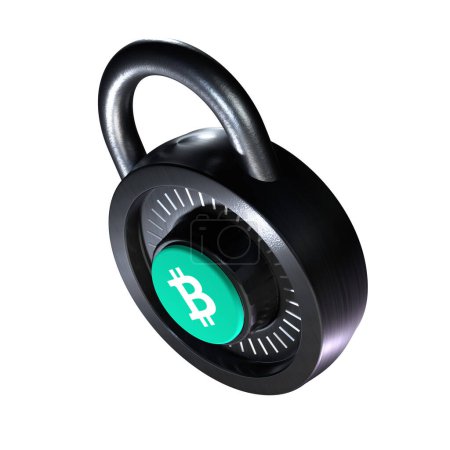 Téléchargez les photos : Crypto Lock Bitcoin Cash (BCH) icône sur fond blanc - en image libre de droit