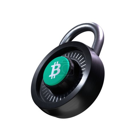 Photo for Crypto Lock Bitcoin Cash (BCH) icon on white background - Royalty Free Image
