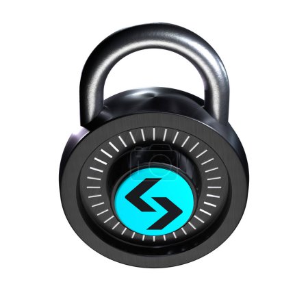 Téléchargez les photos : Crypto Lock Bitget Token icône sur fond blanc - en image libre de droit