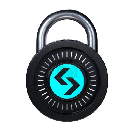 Téléchargez les photos : Crypto Lock Bitget Token icône sur fond blanc - en image libre de droit