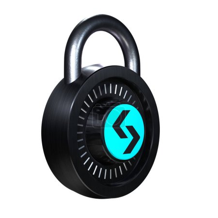 Photo for Crypto Lock   Bitget Token icon on white background - Royalty Free Image