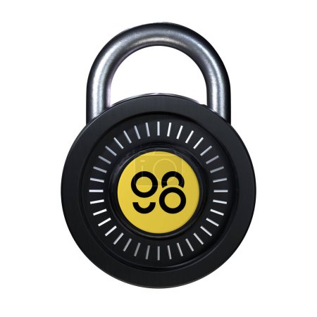 Photo for Crypto Lock Coin98 (C98) icon on white background - Royalty Free Image