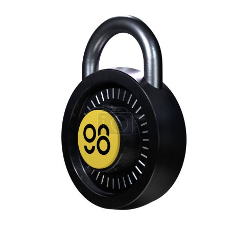 Foto de Crypto Lock Coin98 (C98) icono sobre fondo blanco - Imagen libre de derechos