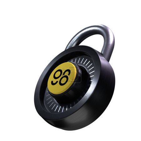 Téléchargez les photos : Crypto Lock Coin98 (C98) icône sur fond blanc - en image libre de droit